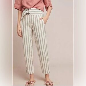 NWT - Anthropologie Linen Pants - Hand Embroidery - Size 14